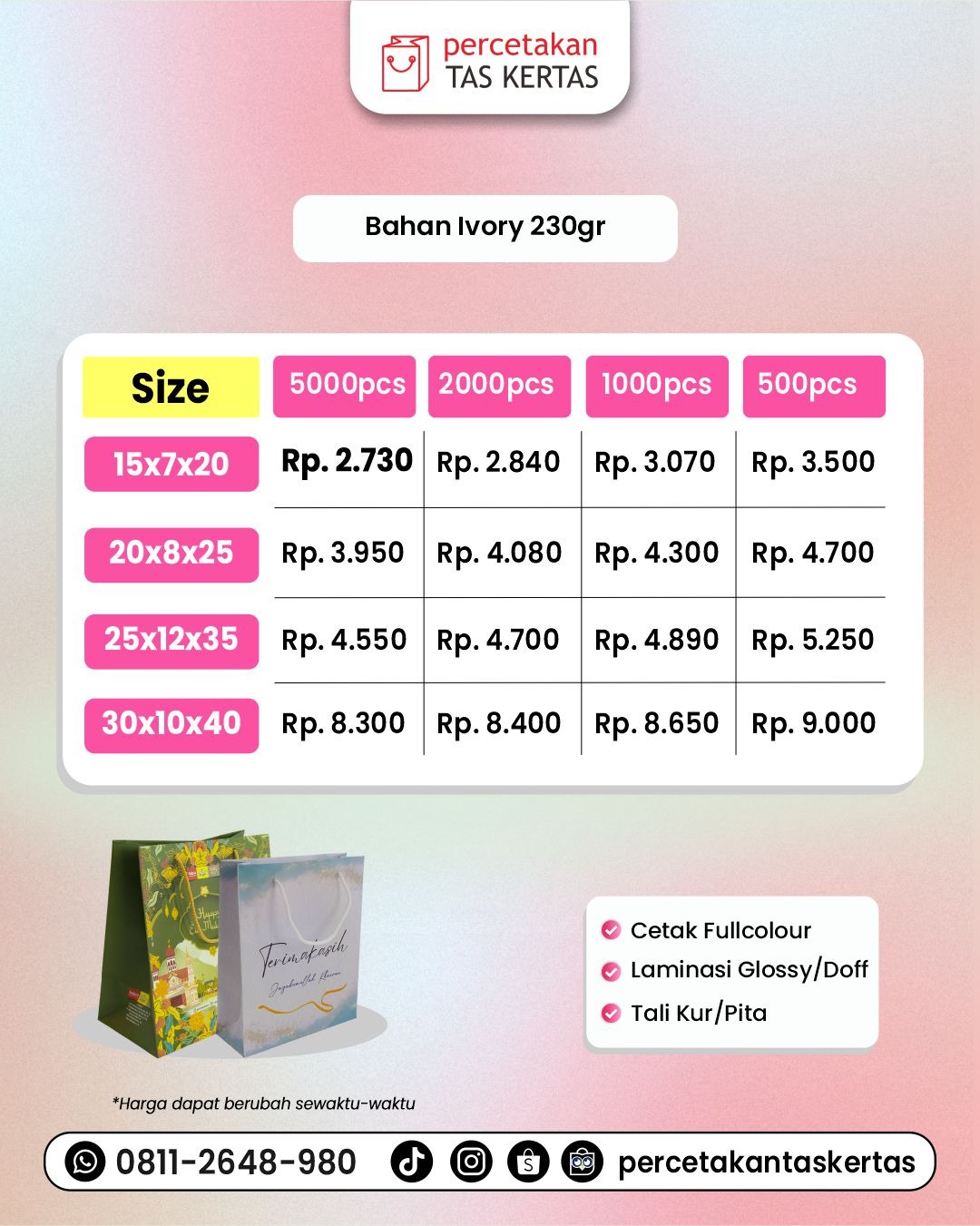 Promo Paper bag - Percetakan Tas Kertas
