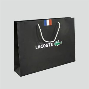 percetakan_tas_kertas_paperbag hitam ivory 36x8x26 lacoste