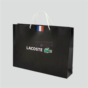 percetakan_tas_kertas_paperbag hitam ivory 36x8x26cm - lacoste